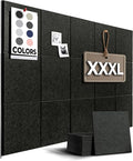 Vision Board - Large Cork Board for Walls 59" x 36", Black Bulletin Board | 15 Pack Felt Wall Tiles | Cork Boards for Office Pin Board Tack Board Cork Boards