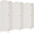 DURASPACE 6 Panel Room Divider, 6ft Tall Folding Privacy Screen, 360°Rotation, Hand-Woven Freestanding Wood Partition for Room Separation
