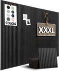 Large Bulletin Board, Tack Board, 59"x36" | 15 Pack | Wall Pin Board, Cork Board Alternative for Walls, Tablero de Corcho para Pared, Cord Board for Wall (Black Slats)