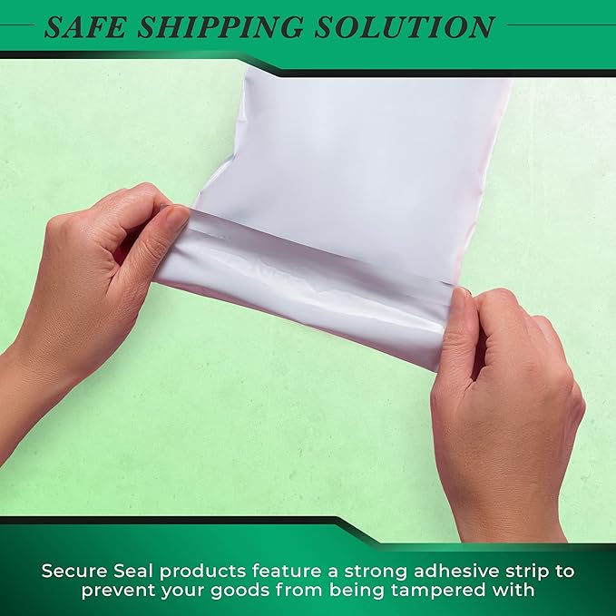 250 Pack Secure Seal White Poly Mailers - 24x24 Safe Shipping Bags - E-Commerce Self Sealing 2 Mil Poly Envelopes