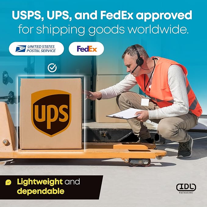 IDL Packaging - B-1184-5 11 1/4"L x 8 3/4"W x 4"H Letterhead Cardboard Box (Pack of 5) for Moving, Shipping or Storage, Made in USA, 100% Recyclable, Brown. Packaging Boxes for USPS, UPS, FEDEX Shipping