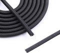 Flauzmann 1/4" Braided Cable Sleeve - 10Ft Cat Cord Protector Split Wire Loom Tubing Flexible Self Wrapping for USB, Audio, Automotive Cord, Dog Chew Proof Cable Protector - Black