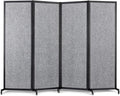 Strongbird Room Partition,Office Divider,Portable Commercial Screen Dividers,Privacy Partition Separator,Classroom School Dividers, 8'5"L* 6'7"H,4 Panel,Light Grey