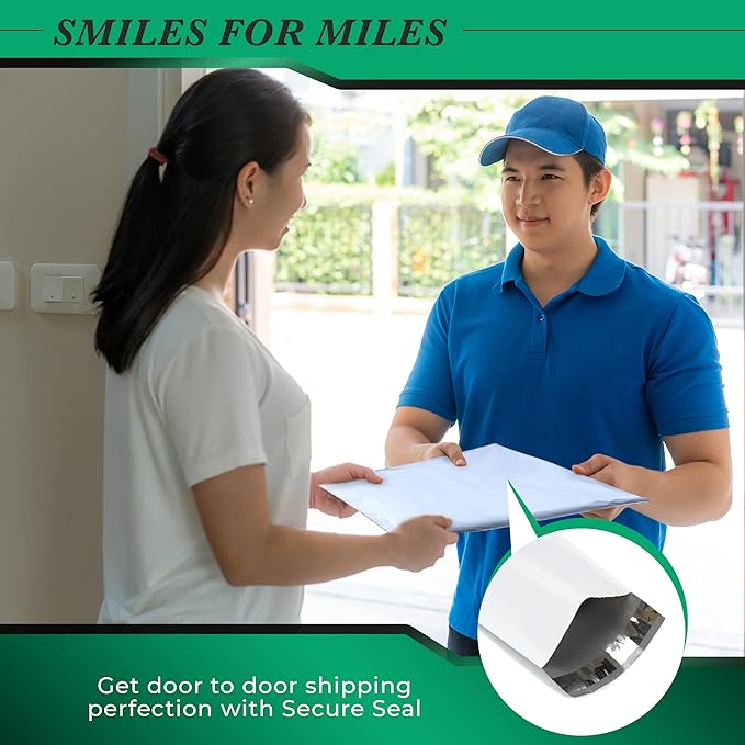 300 Pack Secure Seal White Poly Mailers Shipping Bags - Safe Shipping with 32x32 Mailers Poly Bags - E-Commerce Poly Bags for Shipping - Self Sealing 2 Mil Poly Shipping Envelopes