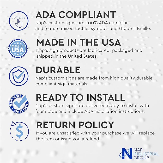 ADA Compliant Sign with Braille (6" x 3" Exit, Red)