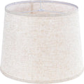 GO&SO Large Oatmeal Linen Drum Lamp Shade - 14"x16"x11" (Spider) - Farmhouse Style Replacement for Table, Floor & Bedside Lamps - Handcrafted Natural Linen Fabric - Easy Assembly