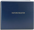 BookFactory Visitor Log Book Visitor Register Visitors Sign-in Book - 120 Pages, 8 7/8'' x 7'' - Blue Cover, Section Sewn Hardbound (Made in USA)