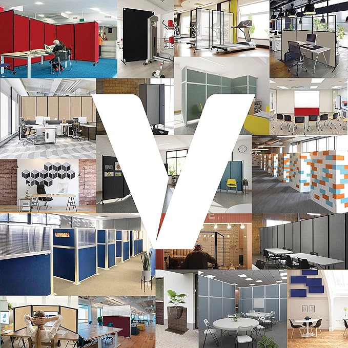 Versare Workstation Partition | Portable Wall Divider | Modern Office Cubicle | Free Standing Privacy Screen | Flexible Work Space | 33" x 70" Gray Elm Wood Grain Panels No Window